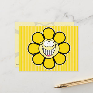 Cartão Postal Flor Parafuso Amarela Feliz Gráficos