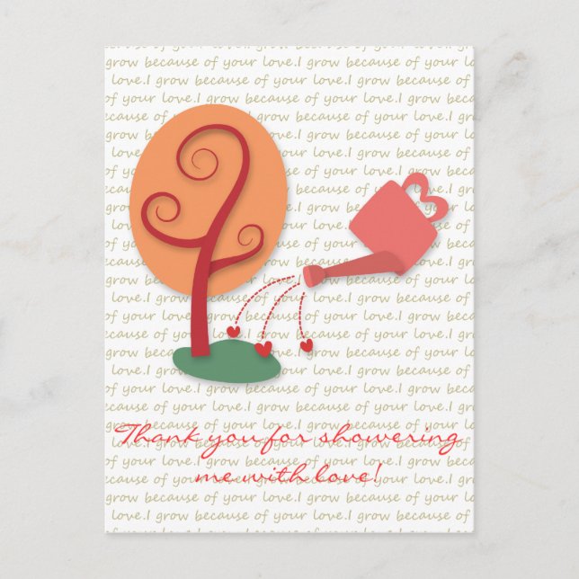 Cartão Postal Flor pode chuveiro com amor (Frente)