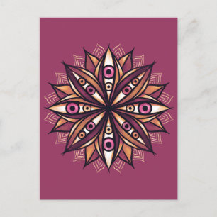 Cartão Postal Flor Psicodélico com Olhos Crepáveis de Trippy