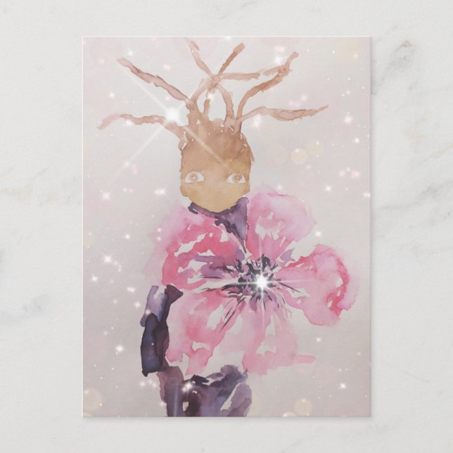 Cartão Postal Flor rosa gigante (Frente)