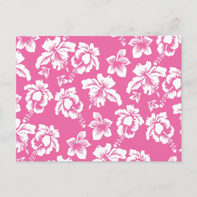Cartão Postal Flor Rosa Havaiana (Frente)