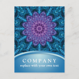 Cartão Postal Flor Roxo Espiritual Mandala