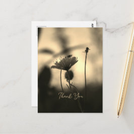 Cartão Postal Flor Sepia Romântica – Agradecimento Fantasia Botâ