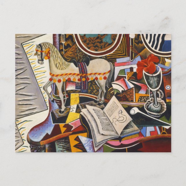 Cartão Postal Flor vermelha da tubulação do cavalo por Joana (Frente)