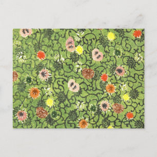Cartão Postal Flor Vintage Tecido Bingata Blossom