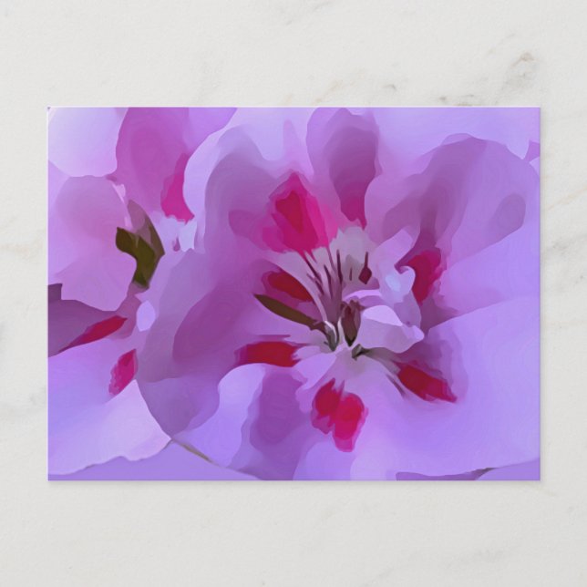 Cartão Postal Flor violeta-rosa-Abstrato Hibiscus (Frente)