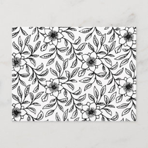 Cartão Postal Flora bonito de Chique preto e branco