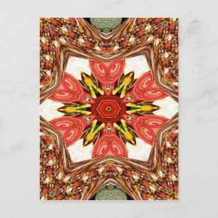 Cartão Postal Flora de rabisco colorida coração estrela sem cost