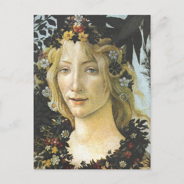 Cartão Postal Flora (detalhes de Primavera) Botticelli Fine Art (Frente)