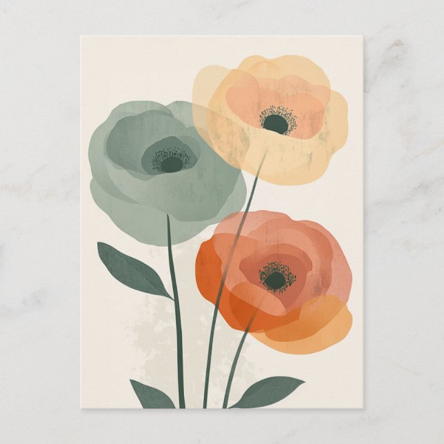 Cartão Postal Flora Pastel na Estilidade #096 (Frente)