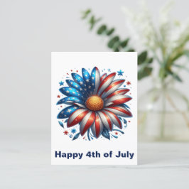 Cartão Postal Floral 4 de Julho