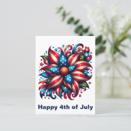 Cartão Postal Floral 4 de Julho