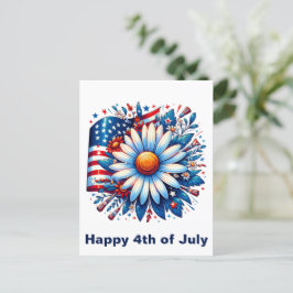 Cartão Postal Floral 4 de Julho