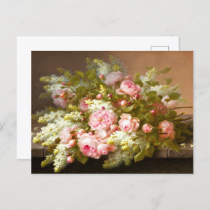 Cartão Postal Floral Ainda Life, Raoul M. De Longpré
