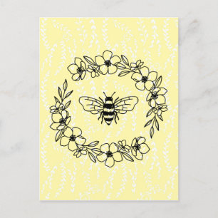 Cartão Postal Floral Amarelo-Amarelo-Flor de Blossom