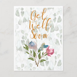Cartão Postal Floral Aquarela Melhoras