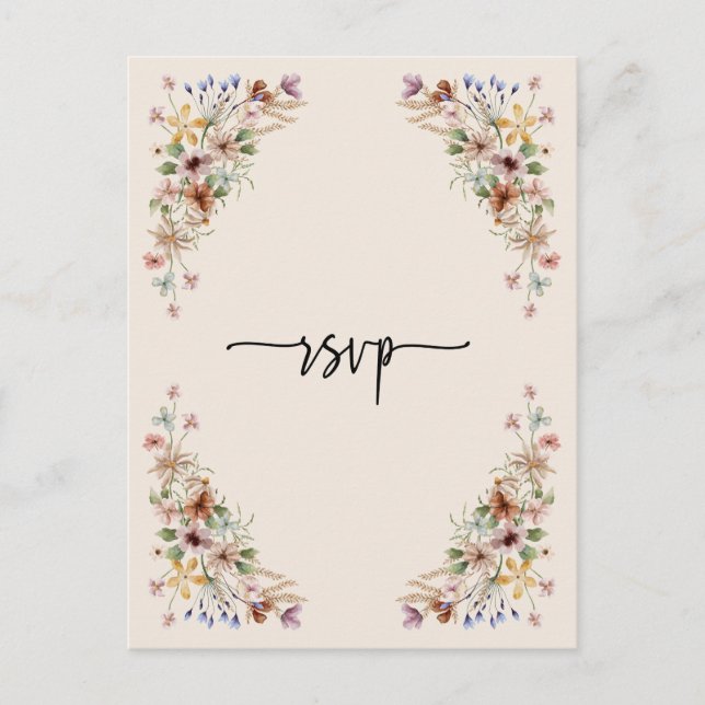 Cartão Postal Floral Boho Vintage (Frente)