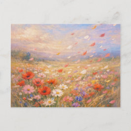 Cartão Postal Floral Breeze - Pastel Painting Style Art