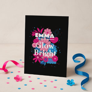 Cartão Postal Floral Brilho Personalizado