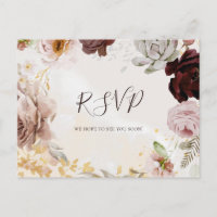 Floral de Blush Moderno | RSVP de Casamento de Cor