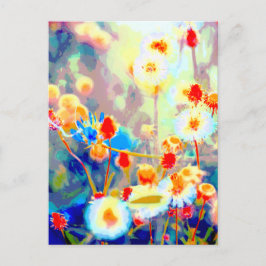 Cartão Postal Floral de Flor Selvagem Colorida