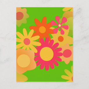 Cartão Postal floral de groovy