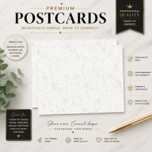 Cartão Postal Floral de Luxo Minimalista