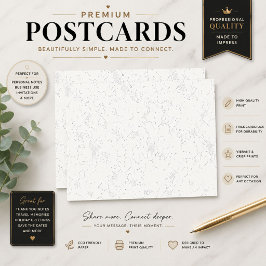 Cartão Postal Floral de Luxo Minimalista
