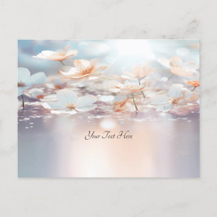 Cartão Postal Floral de Pêssego Branco