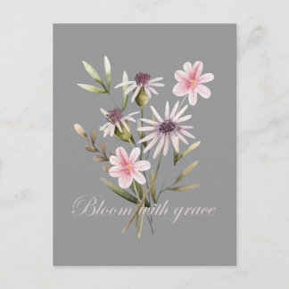 Cartão Postal Floral Desabrochar com Graça