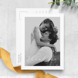 Cartão Postal Floral Dusty Blue Hydrangea Casamento Obrigado