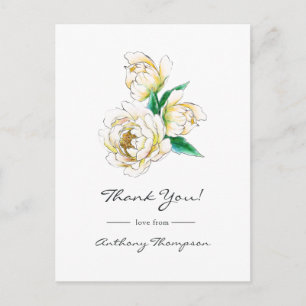 Cartão postal floral em aquarela