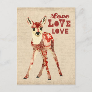 Cartão Postal Floral Fawn Love