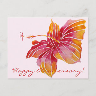Cartão Postal Floral Feliz Aniversário Havaí