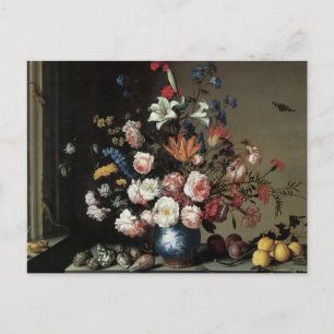 Cartão Postal Floral Fine Art com Rosas Lillies Postcard