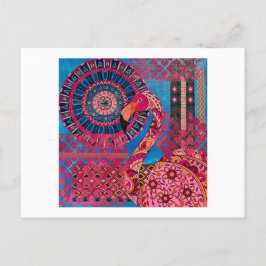 Cartão Postal Floral Flamingo
