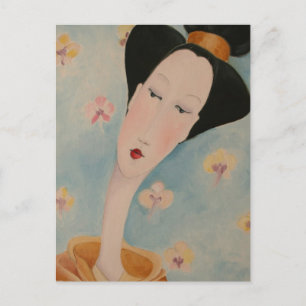 Cartão Postal Floral Geisha