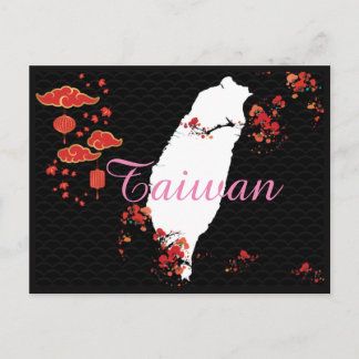 Cartão Postal Floral Lanterna de Taiwan Elegante