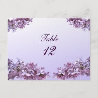 Floral Lilac Flowers Número da Tabela de Casamento