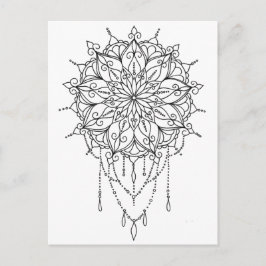 Cartão Postal Floral Mandala Colore Sua