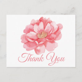 Cartão Postal Floral Obrigado Pink Peony Flowers Peonies