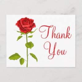 Cartão Postal Floral Obrigado Rosa vermelha Flores Casando Român
