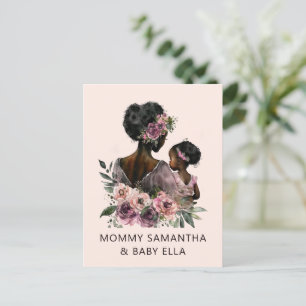 Cartão Postal Floral Personalizada Mãe e Bebê