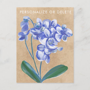 Cartão Postal Floral Personalizado Floral de Arte de Laranja lav