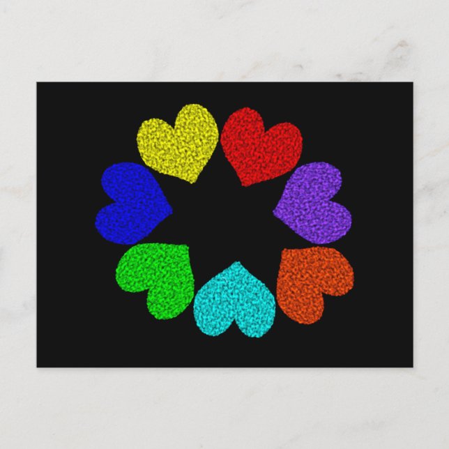 Cartão postal Floral Rainbow Love (Frente)