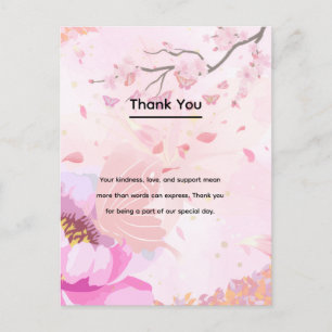 Cartão Postal floral rosa