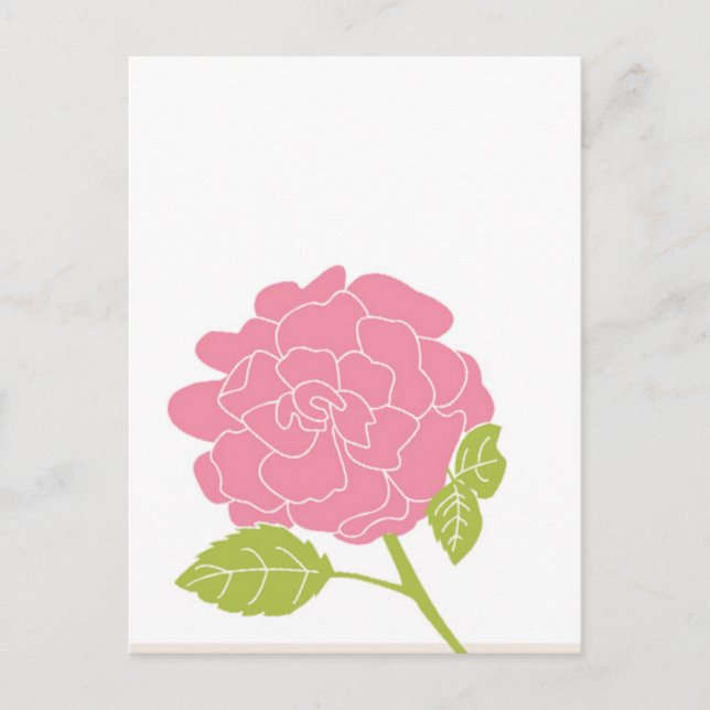 Cartão Postal Floral Rosa Bonito (Frente)