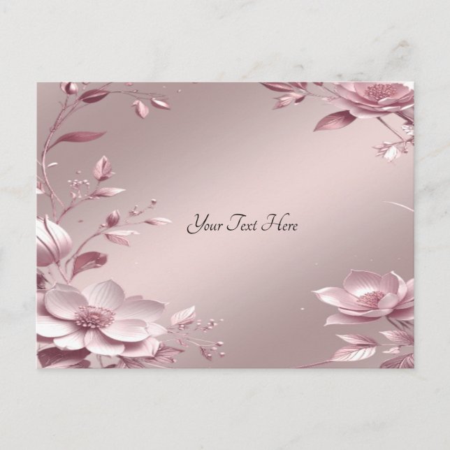 Cartão Postal Floral Rosa Delicado (Frente)