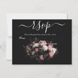 Cartão postal Floral RSVP de Burgundy Vintage Escu