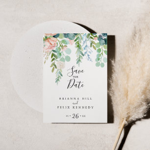 Cartão Postal Floral Tropical Colorida Salvar a Data